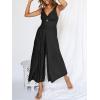 imageANRABESS Womens Jumpsuits Summer Linen Wide Leg Sleeveless V Neck Casual Dressy Rompers Pants 2026 Spring Vacation OutfitsBlack