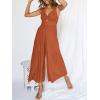 imageANRABESS Womens Jumpsuits Summer Linen Wide Leg Sleeveless V Neck Casual Dressy Rompers Pants 2026 Spring Vacation OutfitsBrick Red