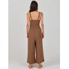 imageANRABESS Womens Jumpsuits Summer Linen Wide Leg Sleeveless V Neck Casual Dressy Rompers Pants 2026 Spring Vacation OutfitsBrown