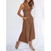 imageANRABESS Womens Jumpsuits Summer Linen Wide Leg Sleeveless V Neck Casual Dressy Rompers Pants 2026 Spring Vacation OutfitsBrown