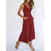 imageANRABESS Womens Jumpsuits Summer Linen Wide Leg Sleeveless V Neck Casual Dressy Rompers Pants 2026 Spring Vacation OutfitsDeep Red