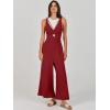 imageANRABESS Womens Jumpsuits Summer Linen Wide Leg Sleeveless V Neck Casual Dressy Rompers Pants 2026 Spring Vacation OutfitsDeep Red