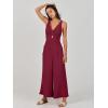 imageANRABESS Womens Jumpsuits Summer Linen Wide Leg Sleeveless V Neck Casual Dressy Rompers Pants 2026 Spring Vacation OutfitsFuchsia