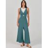 imageANRABESS Womens Jumpsuits Summer Linen Wide Leg Sleeveless V Neck Casual Dressy Rompers Pants 2026 Spring Vacation OutfitsLake Blue