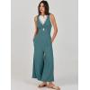 imageANRABESS Womens Jumpsuits Summer Linen Wide Leg Sleeveless V Neck Casual Dressy Rompers Pants 2026 Spring Vacation OutfitsLake Blue
