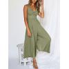 imageANRABESS Womens Jumpsuits Summer Linen Wide Leg Sleeveless V Neck Casual Dressy Rompers Pants 2026 Spring Vacation OutfitsOlive
