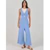 imageANRABESS Womens Jumpsuits Summer Linen Wide Leg Sleeveless V Neck Casual Dressy Rompers Pants 2026 Spring Vacation OutfitsSky Blue
