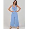 imageANRABESS Womens Jumpsuits Summer Linen Wide Leg Sleeveless V Neck Casual Dressy Rompers Pants 2026 Spring Vacation OutfitsSky Blue