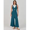 imageANRABESS Womens Jumpsuits Summer Linen Wide Leg Sleeveless V Neck Casual Dressy Rompers Pants 2026 Spring Vacation OutfitsTeal
