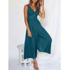 imageANRABESS Womens Jumpsuits Summer Linen Wide Leg Sleeveless V Neck Casual Dressy Rompers Pants 2026 Spring Vacation OutfitsTeal