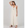 imageANRABESS Womens Jumpsuits Summer Linen Wide Leg Sleeveless V Neck Casual Dressy Rompers Pants 2026 Spring Vacation OutfitsWhite