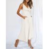 imageANRABESS Womens Jumpsuits Summer Linen Wide Leg Sleeveless V Neck Casual Dressy Rompers Pants 2026 Spring Vacation OutfitsWhite