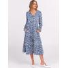 imageANRABESS Womens Long Lantern Sleeve Floral Midi Dresses 2026 Spring V Neck Casual Flowy Aline Tiered Boho Vacation DressFloral Blue