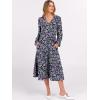 imageANRABESS Womens Long Lantern Sleeve Floral Midi Dresses 2026 Spring V Neck Casual Flowy Aline Tiered Boho Vacation DressFloral Purple Black