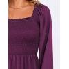 imageANRABESS Womens Long Lantern Sleeve Square Neck Dress Smocked Tiered High Waist Ruffle Flowy Swing 2026 Spring Short DressesDeep Purple