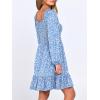 imageANRABESS Womens Long Lantern Sleeve Square Neck Dress Smocked Tiered High Waist Ruffle Flowy Swing 2026 Spring Short DressesFloral Blue