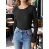 imageANRABESS Womens Long Sleeve Waffle Knit Shirts Casual Slim Fitted Crew Neck Thermal Tops Basic Tee 2026 Fall Trendy OutfitsBlack