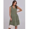 imageANRABESS Womens Mini Dresses Sleeveless V Neck Tiered Swing Going Out Beach Vacation Sundress 2026 Summer Casual OutfitsOlive