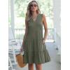 imageANRABESS Womens Mini Dresses Sleeveless V Neck Tiered Swing Going Out Beach Vacation Sundress 2026 Summer Casual OutfitsOlive