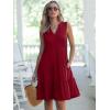 imageANRABESS Womens Mini Dresses Sleeveless V Neck Tiered Swing Going Out Beach Vacation Sundress 2026 Summer Casual OutfitsWine Red