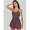 imageANRABESS Womens Mini Tennis Dresses Skort Summer Sleeveless One Piece Workout Romper Dress with Shorts Athletic 2026 OutfitPurple Brown