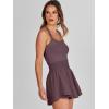 imageANRABESS Womens Mini Tennis Dresses Skort Summer Sleeveless One Piece Workout Romper Dress with Shorts Athletic 2026 OutfitPurple Brown