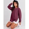 imageANRABESS Womens Oversized Sweatshirts Crewneck Long Sleeve Tunic Pullover Shirts Side Zipper Hoodies 2026 Spring ClothesBurgundy