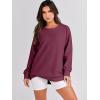 imageANRABESS Womens Oversized Sweatshirts Crewneck Long Sleeve Tunic Pullover Shirts Side Zipper Hoodies 2026 Spring ClothesBurgundy