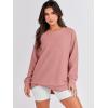 imageANRABESS Womens Oversized Sweatshirts Crewneck Long Sleeve Tunic Pullover Shirts Side Zipper Hoodies 2026 Spring ClothesDark Pink