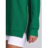 imageANRABESS Womens Oversized Sweatshirts Crewneck Long Sleeve Tunic Pullover Shirts Side Zipper Hoodies 2026 Spring ClothesGreen