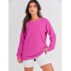 imageANRABESS Womens Oversized Sweatshirts Crewneck Long Sleeve Tunic Pullover Shirts Side Zipper Hoodies 2026 Spring ClothesHot Pink