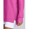 imageANRABESS Womens Oversized Sweatshirts Crewneck Long Sleeve Tunic Pullover Shirts Side Zipper Hoodies 2026 Spring ClothesHot Pink