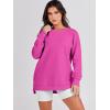 imageANRABESS Womens Oversized Sweatshirts Crewneck Long Sleeve Tunic Pullover Shirts Side Zipper Hoodies 2026 Spring ClothesHot Pink