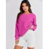 imageANRABESS Womens Oversized Sweatshirts Crewneck Long Sleeve Tunic Pullover Shirts Side Zipper Hoodies 2026 Spring ClothesHot Pink