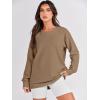 imageANRABESS Womens Oversized Sweatshirts Crewneck Long Sleeve Tunic Pullover Shirts Side Zipper Hoodies 2026 Spring ClothesKhaki