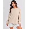 imageANRABESS Womens Oversized Sweatshirts Crewneck Long Sleeve Tunic Pullover Shirts Side Zipper Hoodies 2026 Spring ClothesLight Almond