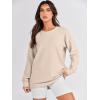imageANRABESS Womens Oversized Sweatshirts Crewneck Long Sleeve Tunic Pullover Shirts Side Zipper Hoodies 2026 Spring ClothesLight Almond