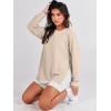 imageANRABESS Womens Oversized Sweatshirts Crewneck Long Sleeve Tunic Pullover Shirts Side Zipper Hoodies 2026 Spring ClothesLight Almond