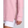 imageANRABESS Womens Oversized Sweatshirts Crewneck Long Sleeve Tunic Pullover Shirts Side Zipper Hoodies 2026 Spring ClothesPink