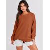 imageANRABESS Womens Oversized Sweatshirts Crewneck Long Sleeve Tunic Pullover Shirts Side Zipper Hoodies 2026 Spring ClothesRust