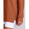 imageANRABESS Womens Oversized Sweatshirts Crewneck Long Sleeve Tunic Pullover Shirts Side Zipper Hoodies 2026 Spring ClothesRust