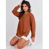 imageANRABESS Womens Oversized Sweatshirts Crewneck Long Sleeve Tunic Pullover Shirts Side Zipper Hoodies 2026 Spring ClothesRust