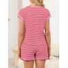 imageANRABESS Womens Pajama Sets Striped 2 Piece Lounge Shorts PJ Set Short Sleeve T Shirts 2026 Casual Summer Loungewear OutfitsPink Striped