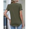 imageANRABESS Womens Petal Short Sleeve Henley Shirts Summer 2026 V Neck Dressy Casual Blouses Spring Business Work Tunic TopsArmy Green