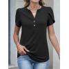 imageANRABESS Womens Petal Short Sleeve Henley Shirts Summer 2026 V Neck Dressy Casual Blouses Spring Business Work Tunic TopsBlack