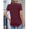 imageANRABESS Womens Petal Short Sleeve Henley Shirts Summer 2026 V Neck Dressy Casual Blouses Spring Business Work Tunic TopsBurgundy