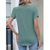 imageANRABESS Womens Petal Short Sleeve Henley Shirts Summer 2026 V Neck Dressy Casual Blouses Spring Business Work Tunic TopsGray Green
