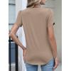 imageANRABESS Womens Petal Short Sleeve Henley Shirts Summer 2026 V Neck Dressy Casual Blouses Spring Business Work Tunic TopsKhaki