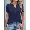 imageANRABESS Womens Petal Short Sleeve Henley Shirts Summer 2026 V Neck Dressy Casual Blouses Spring Business Work Tunic TopsNavy Blue