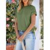 imageANRABESS Womens Short Sleeve Crewneck Shirts Ribbed Knit High Low Hem T Shirt 2026 Summer Spring Casual Tops Trendy ClothesArmy Green